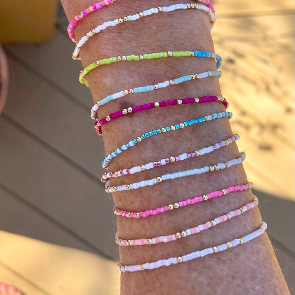 Spring stack! Handmade miyuki delicas + 14k gold filled beads. Buy 1,2,3 or all - Picture 3 of 4